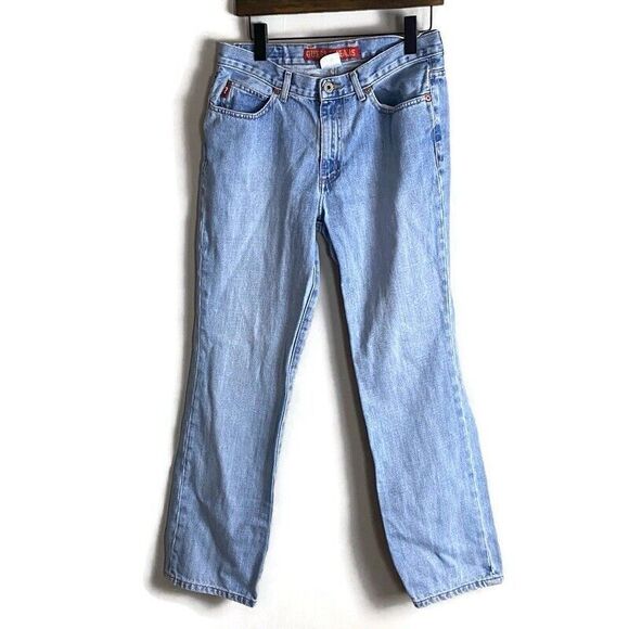 VINTAGE GUESS Womens Blue Straight Leg Y2K Jeans Size 31x30 DQ402 Light Wash - Picture 1 of 9